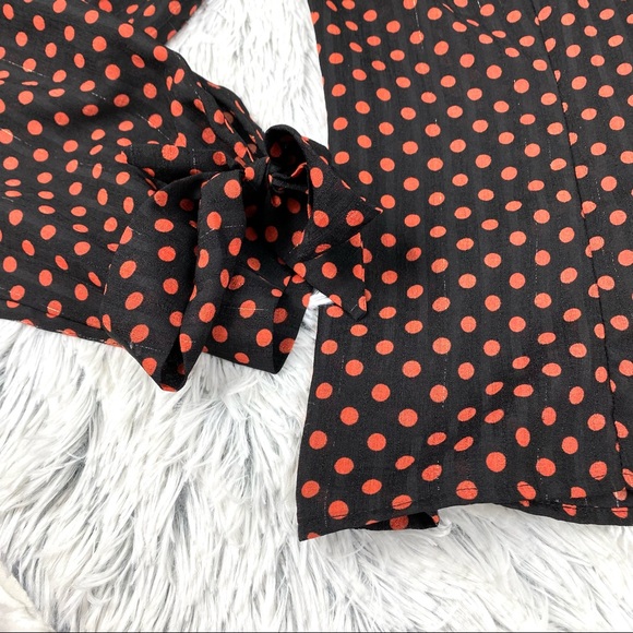 Unique Vintage Retro Sheer Polka Dot Button Down Blouse EUC - Picture 5 of 12